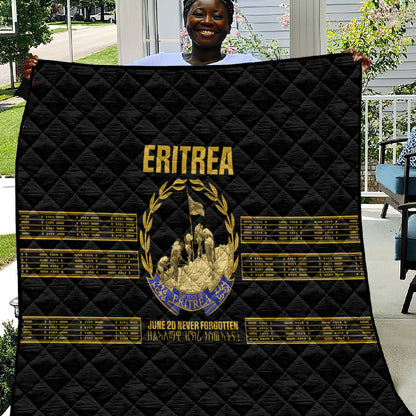 Eritrea Martyrs Day June 20 Quilt Never Forgotten Proud Eritrean Heritage Black Version
