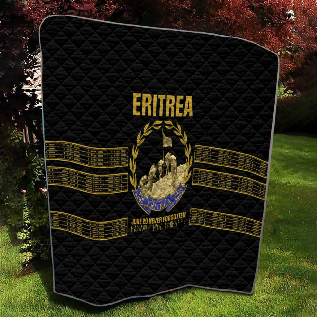 Eritrea Martyrs Day June 20 Quilt Never Forgotten Proud Eritrean Heritage Black Version