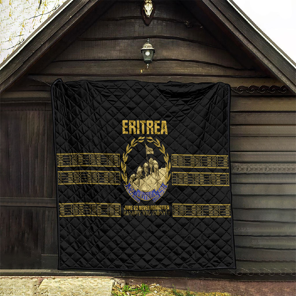 Eritrea Martyrs Day June 20 Quilt Never Forgotten Proud Eritrean Heritage Black Version