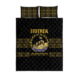 Eritrea Martyrs Day June 20 Quilt Bed Set Never Forgotten Proud Eritrean Heritage Black Version