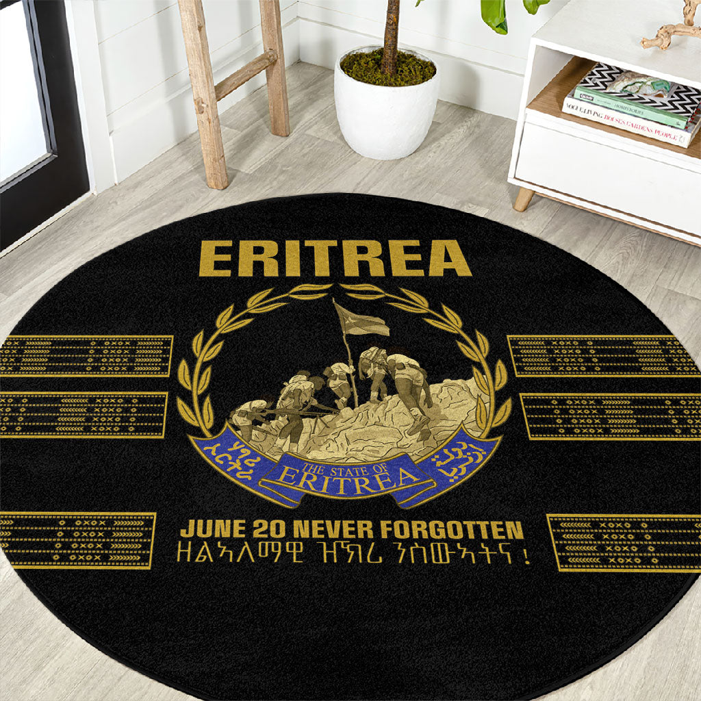 Eritrea Martyrs Day June 20 Round Carpet Never Forgotten Proud Eritrean Heritage Black Version