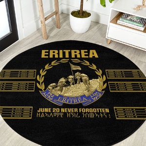 Eritrea Martyrs Day June 20 Round Carpet Never Forgotten Proud Eritrean Heritage Black Version
