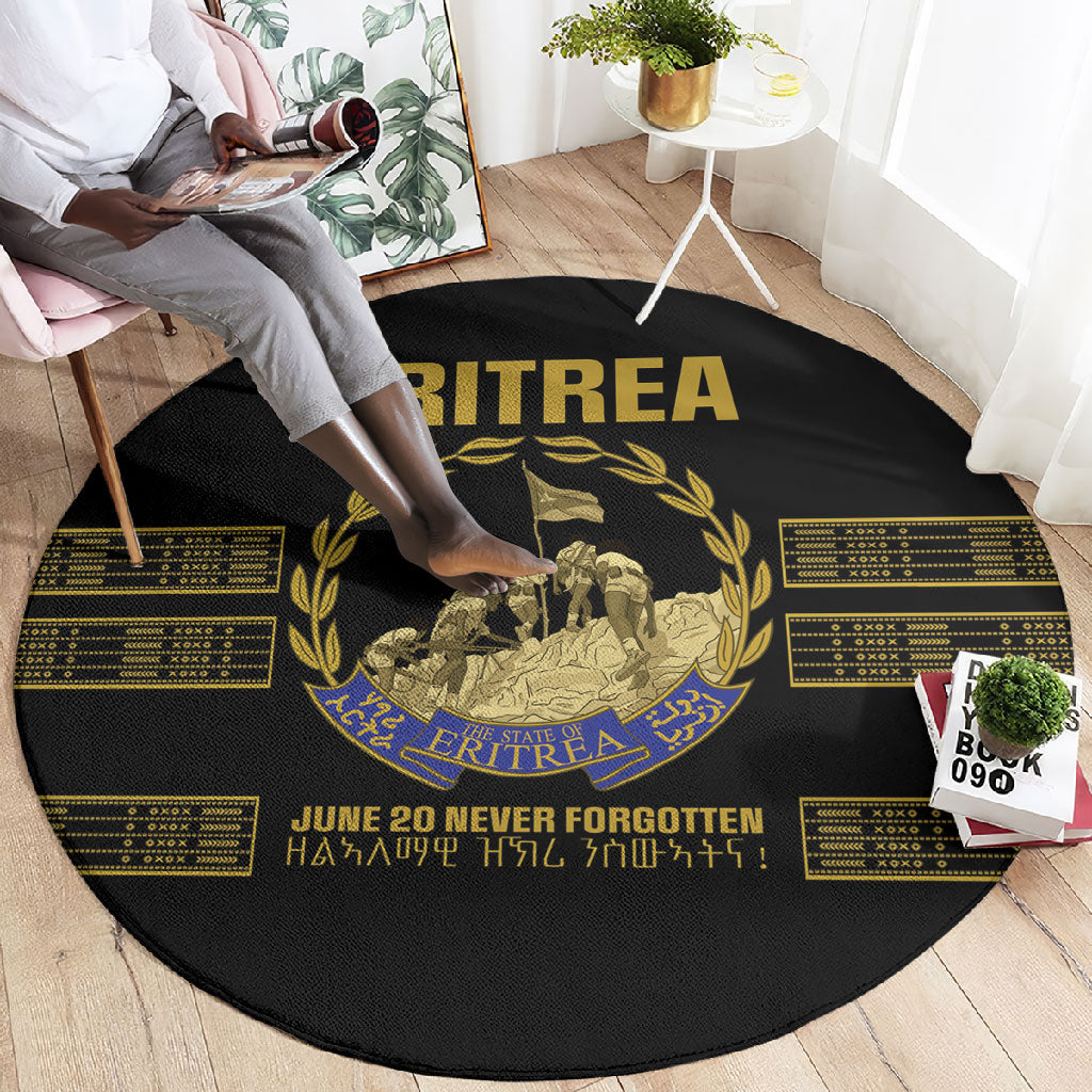 Eritrea Martyrs Day June 20 Round Carpet Never Forgotten Proud Eritrean Heritage Black Version
