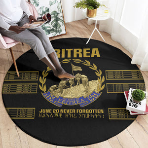 Eritrea Martyrs Day June 20 Round Carpet Never Forgotten Proud Eritrean Heritage Black Version