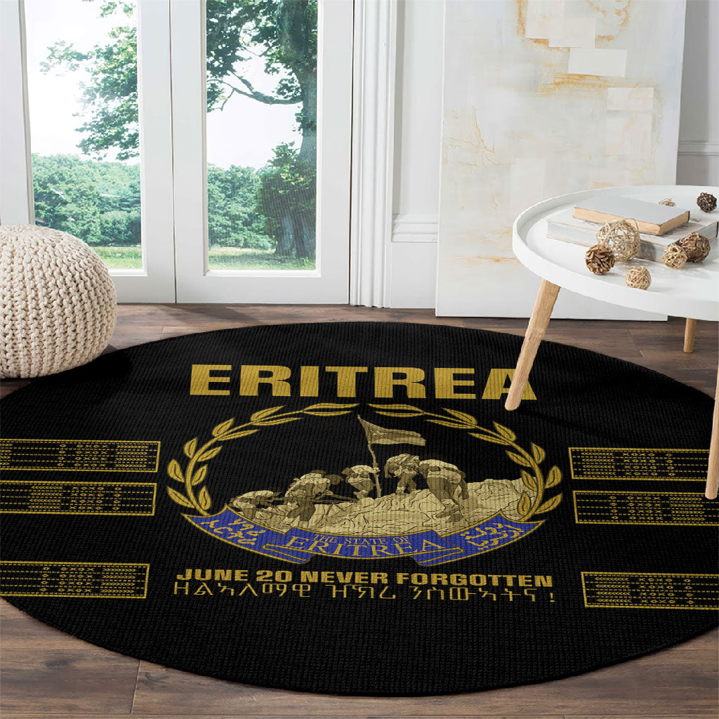 Eritrea Martyrs Day June 20 Round Carpet Never Forgotten Proud Eritrean Heritage Black Version