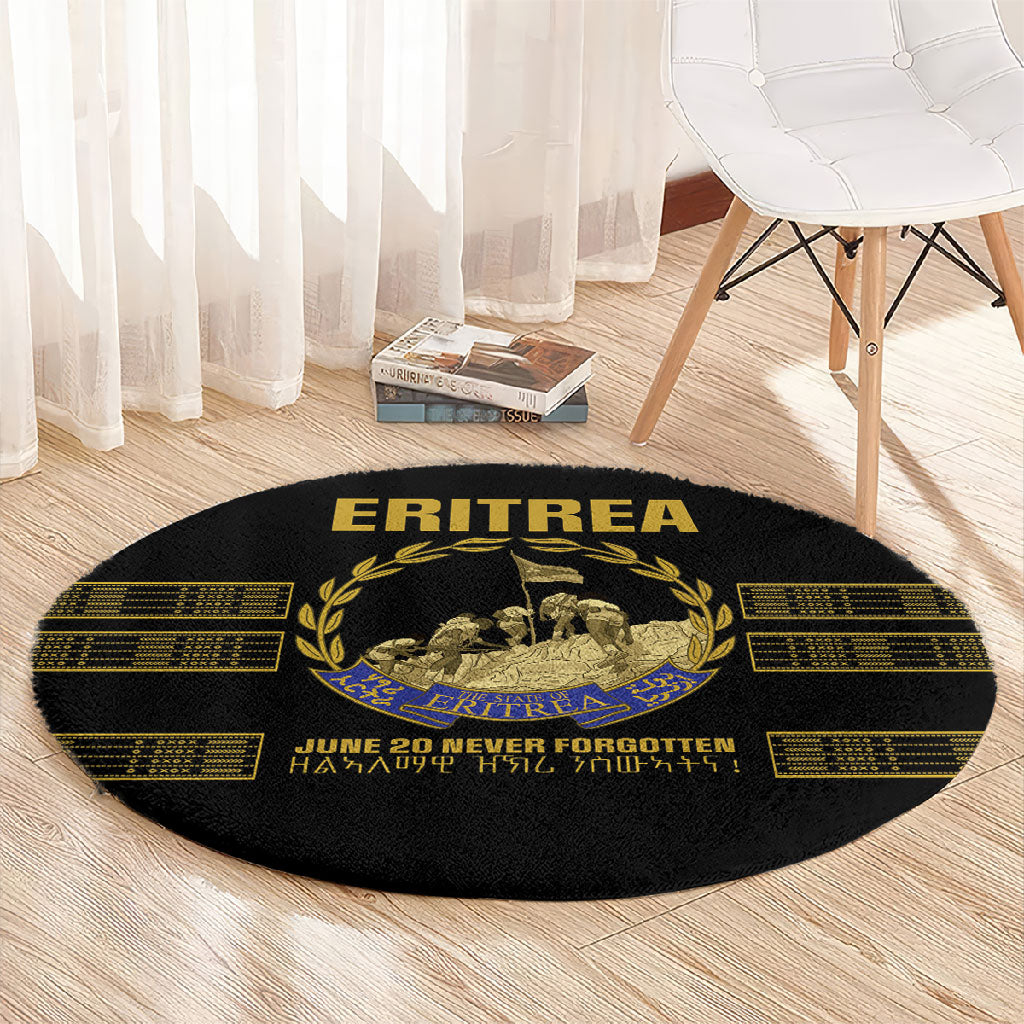 Eritrea Martyrs Day June 20 Round Carpet Never Forgotten Proud Eritrean Heritage Black Version