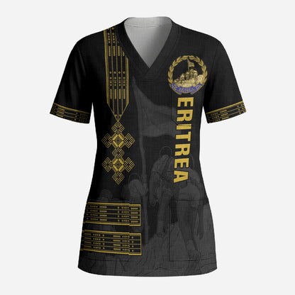Eritrea Martyrs Day June 20 Scrub Top Never Forgotten Proud Eritrean Heritage Black Version