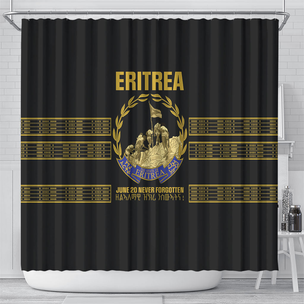 Eritrea Martyrs Day June 20 Shower Curtain Never Forgotten Proud Eritrean Heritage Black Version