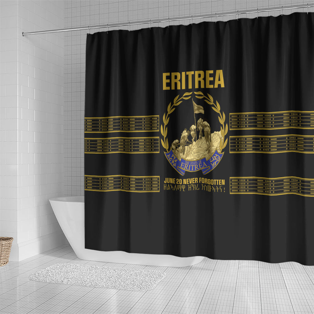 Eritrea Martyrs Day June 20 Shower Curtain Never Forgotten Proud Eritrean Heritage Black Version