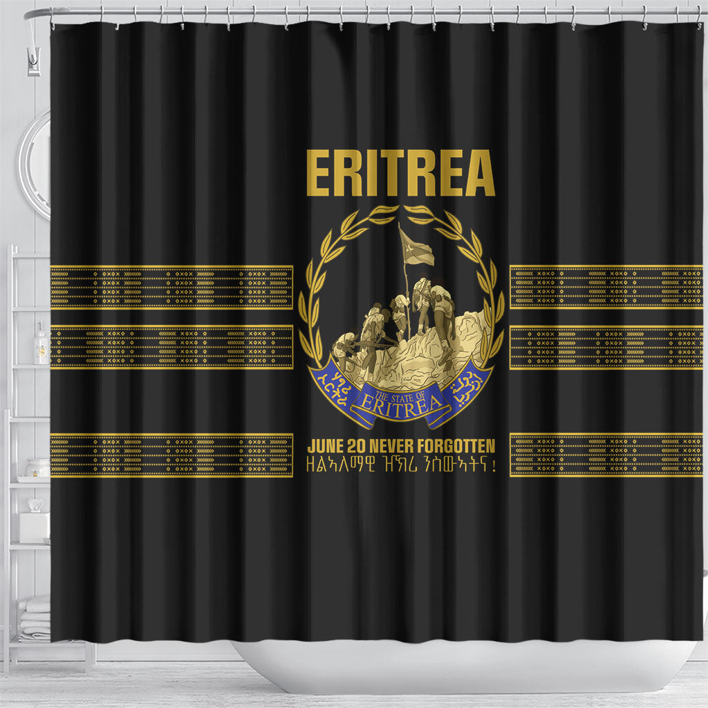 Eritrea Martyrs Day June 20 Shower Curtain Never Forgotten Proud Eritrean Heritage Black Version