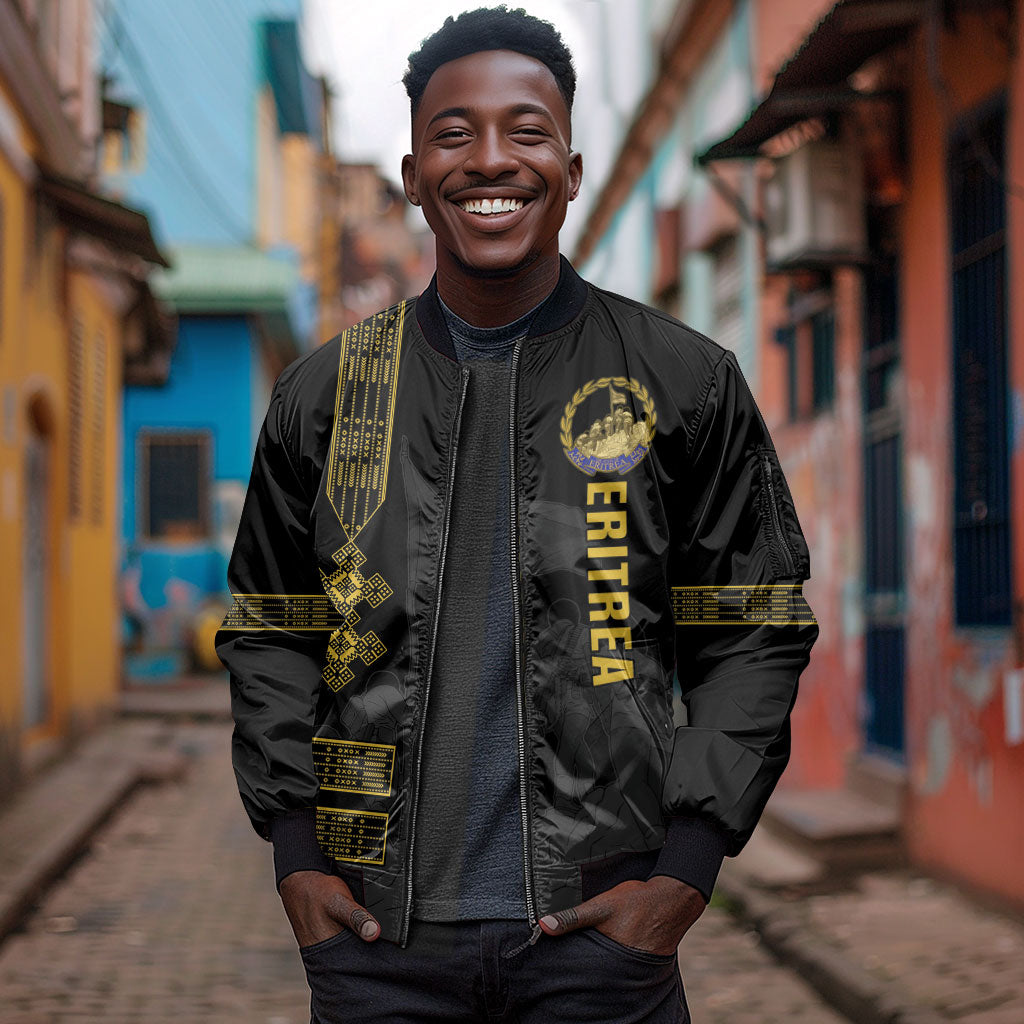 Eritrea Martyrs Day June 20 Sleeve Zip Bomber Jacket Never Forgotten Proud Eritrean Heritage Black Version