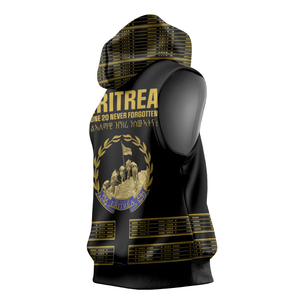 Eritrea Martyrs Day June 20 Sleeveless Hoodie Never Forgotten Proud Eritrean Heritage Black Version