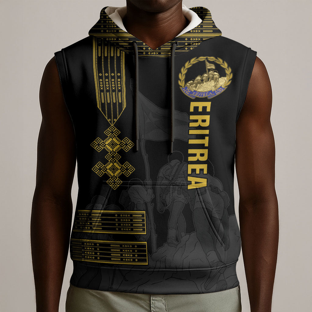 Eritrea Martyrs Day June 20 Sleeveless Hoodie Never Forgotten Proud Eritrean Heritage Black Version