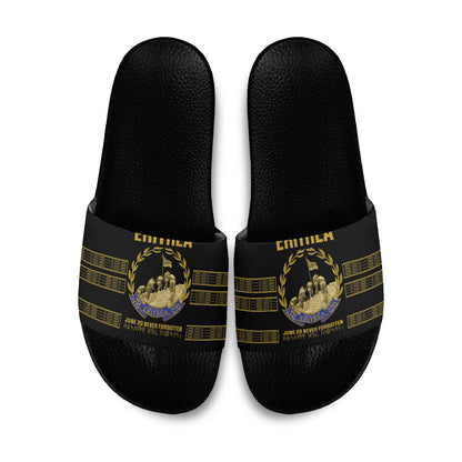 Eritrea Martyrs Day June 20 Slide Sandals Never Forgotten Proud Eritrean Heritage Black Version