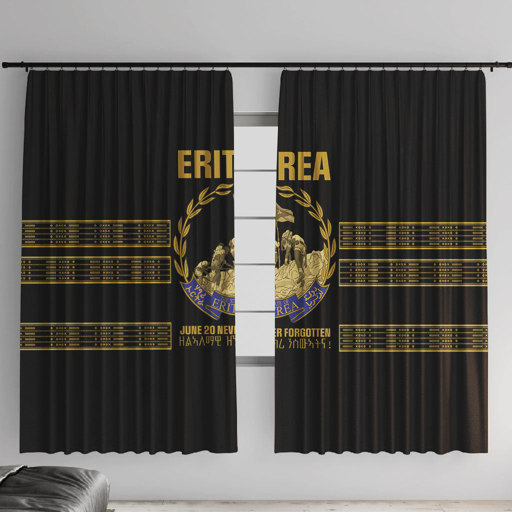 Eritrea Martyrs Day June 20 Window Curtain Never Forgotten Proud Eritrean Heritage Black Version