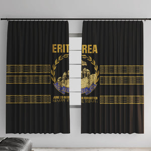 Eritrea Martyrs Day June 20 Window Curtain Never Forgotten Proud Eritrean Heritage Black Version