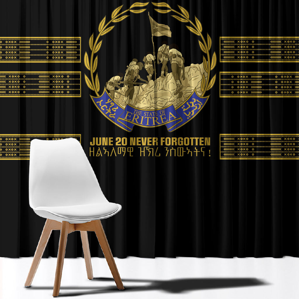 Eritrea Martyrs Day June 20 Window Curtain Never Forgotten Proud Eritrean Heritage Black Version