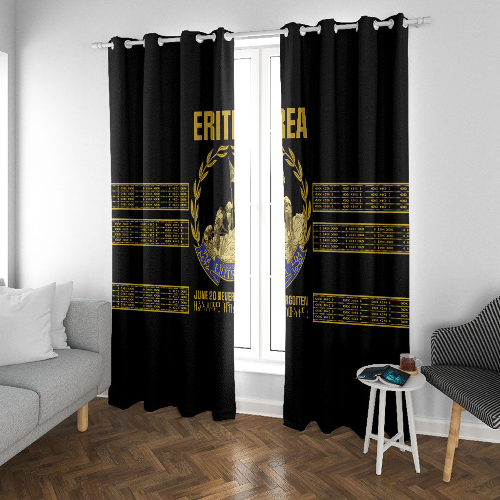 Eritrea Martyrs Day June 20 Window Curtain Never Forgotten Proud Eritrean Heritage Black Version