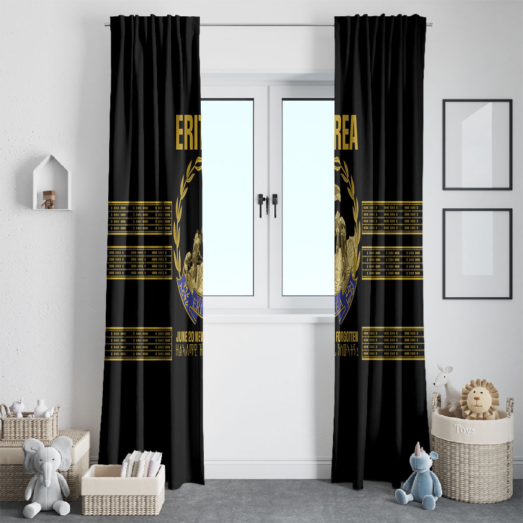 Eritrea Martyrs Day June 20 Window Curtain Never Forgotten Proud Eritrean Heritage Black Version