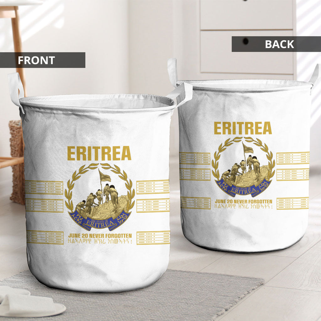 Eritrea Martyrs Day June 20 Laundry Basket Never Forgotten Proud Eritrean Heritage White Version
