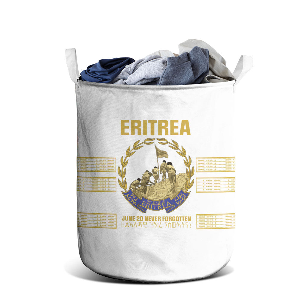 Eritrea Martyrs Day June 20 Laundry Basket Never Forgotten Proud Eritrean Heritage White Version