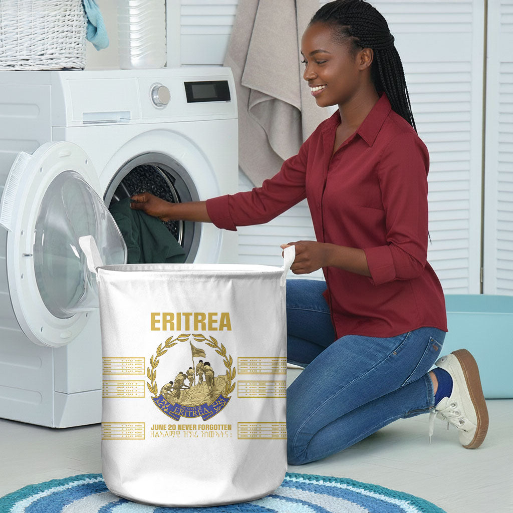 Eritrea Martyrs Day June 20 Laundry Basket Never Forgotten Proud Eritrean Heritage White Version
