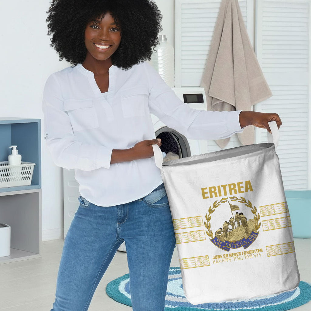 Eritrea Martyrs Day June 20 Laundry Basket Never Forgotten Proud Eritrean Heritage White Version