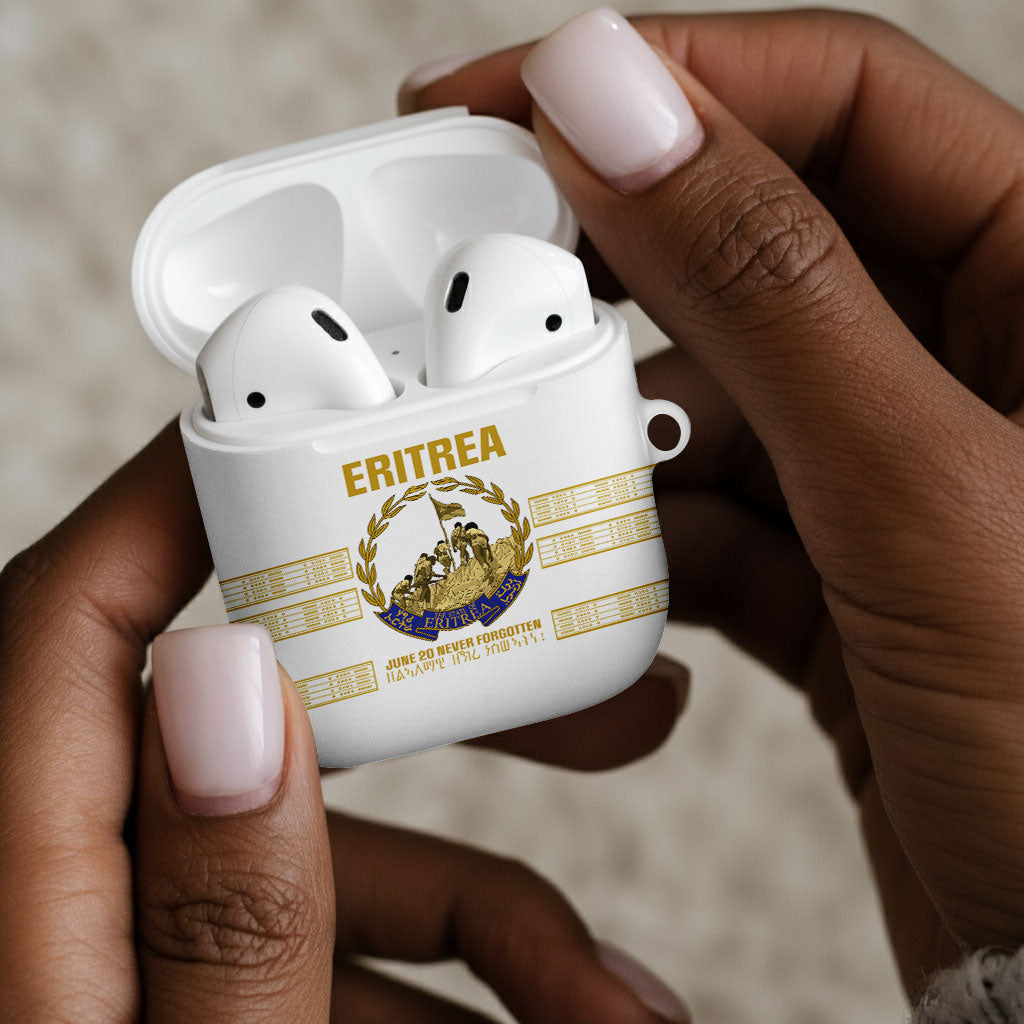 Eritrea Martyrs Day June 20 AirPods Case Never Forgotten Proud Eritrean Heritage White Version