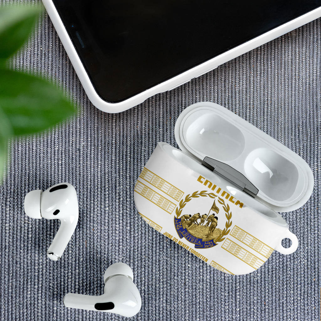 Eritrea Martyrs Day June 20 AirPods Case Never Forgotten Proud Eritrean Heritage White Version