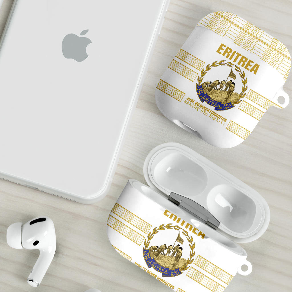 Eritrea Martyrs Day June 20 AirPods Case Never Forgotten Proud Eritrean Heritage White Version
