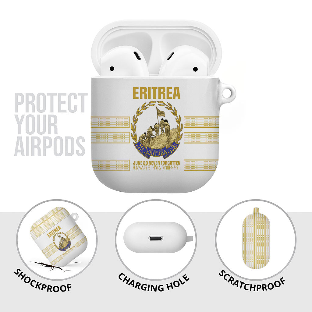 Eritrea Martyrs Day June 20 AirPods Case Never Forgotten Proud Eritrean Heritage White Version