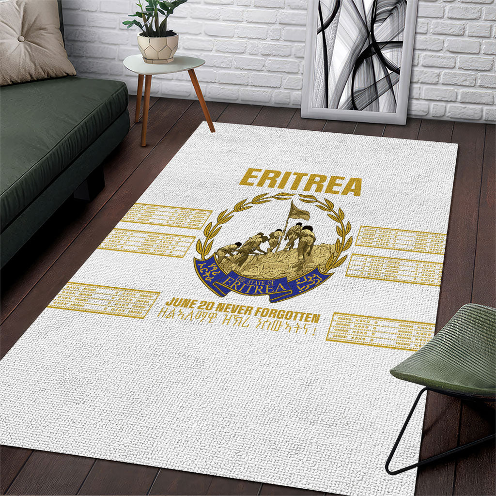 Eritrea Martyrs Day June 20 Area Rug Never Forgotten Proud Eritrean Heritage White Version
