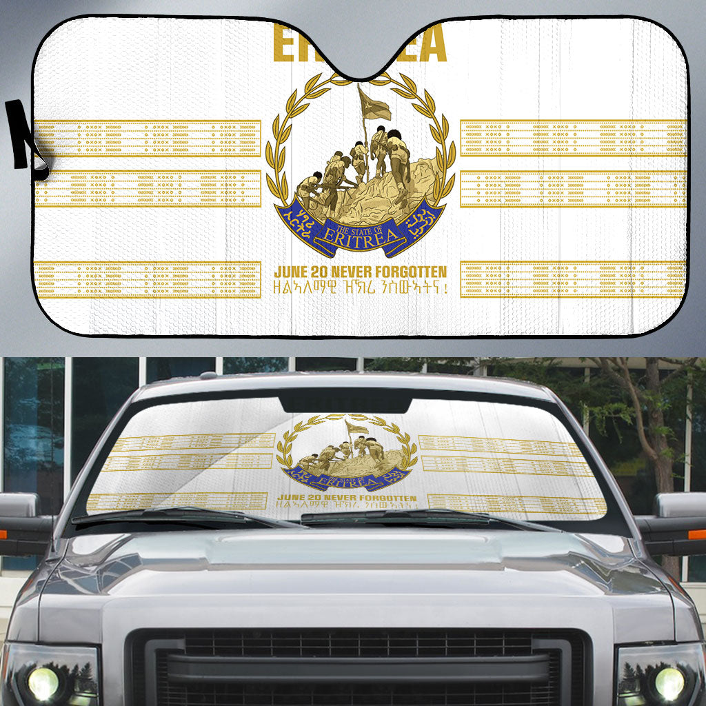 Eritrea Martyrs Day June 20 Auto Sun Shade Never Forgotten Proud Eritrean Heritage White Version