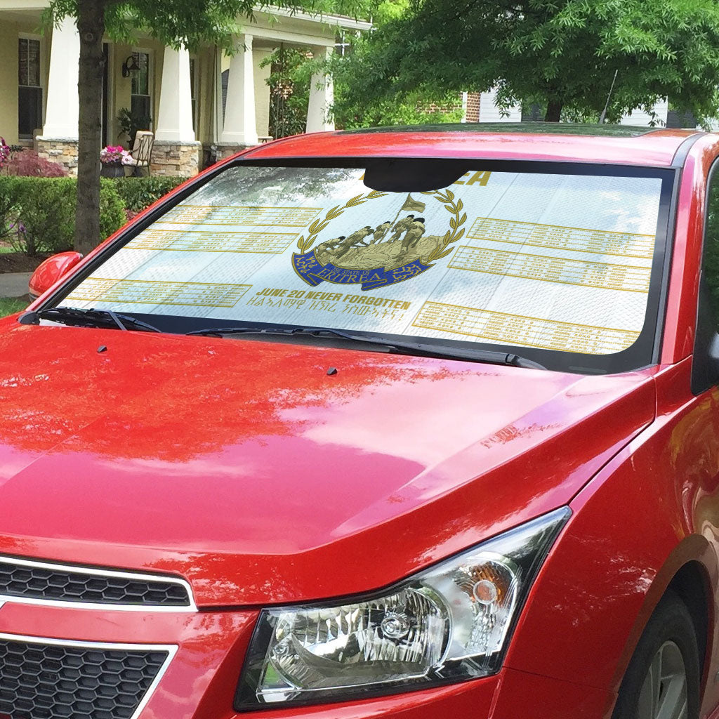 Eritrea Martyrs Day June 20 Auto Sun Shade Never Forgotten Proud Eritrean Heritage White Version
