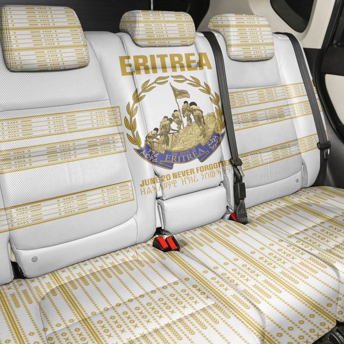 Eritrea Martyrs Day June 20 Back Car Seat Cover Never Forgotten Proud Eritrean Heritage White Version