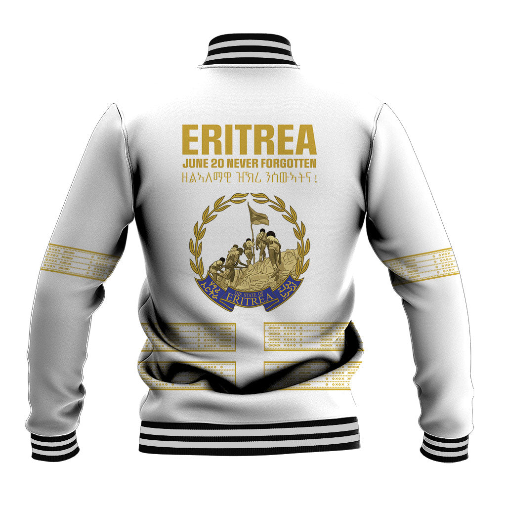 Eritrea Martyrs Day June 20 Baseball Jacket Never Forgotten Proud Eritrean Heritage White Version