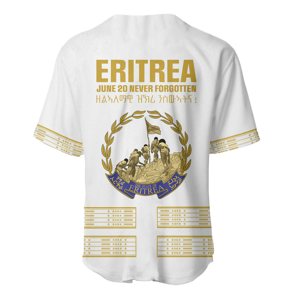 Eritrea Martyrs Day June 20 Baseball Jersey Never Forgotten Proud Eritrean Heritage White Version