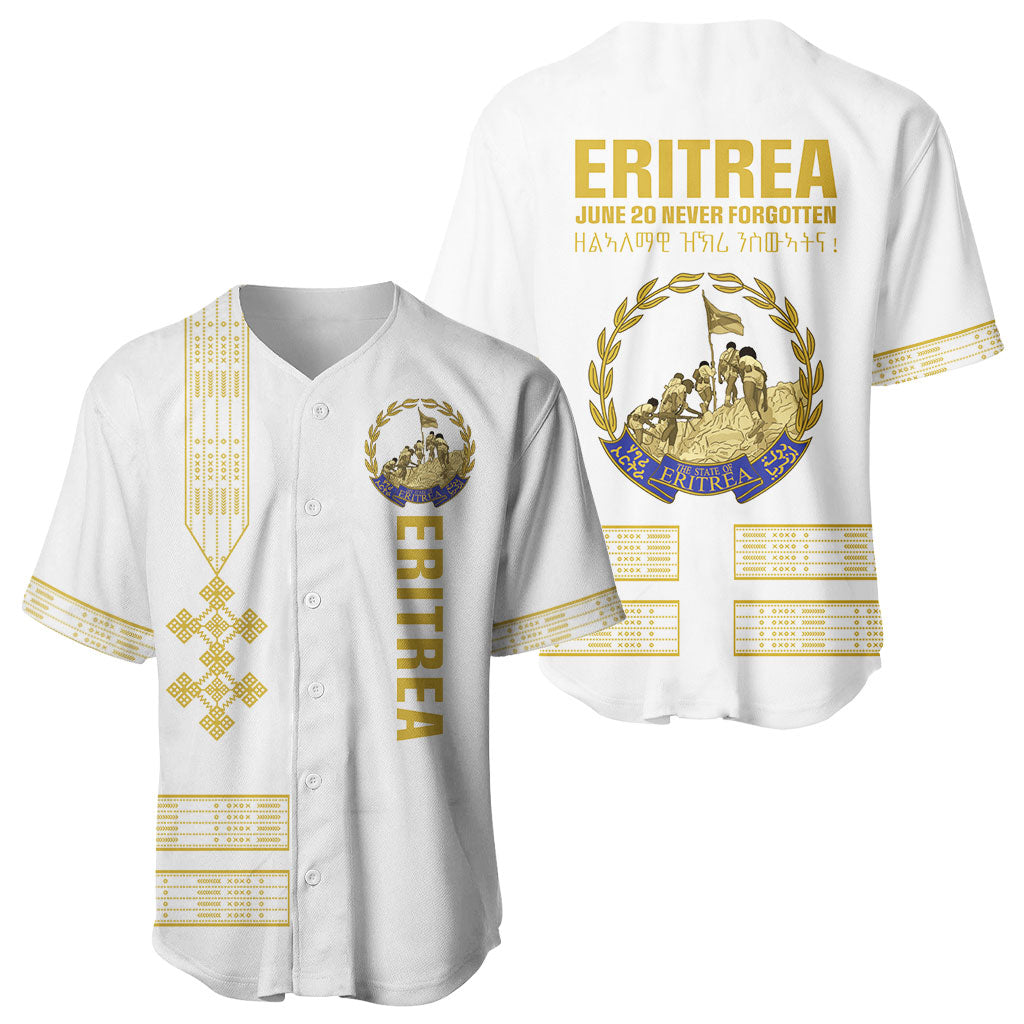 Eritrea Martyrs Day June 20 Baseball Jersey Never Forgotten Proud Eritrean Heritage White Version