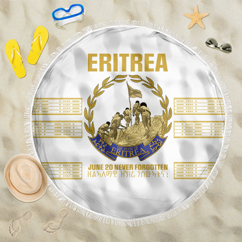 Eritrea Martyrs Day June 20 Beach Blanket Never Forgotten Proud Eritrean Heritage White Version