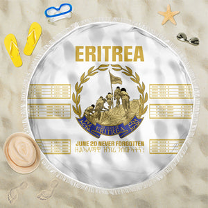 Eritrea Martyrs Day June 20 Beach Blanket Never Forgotten Proud Eritrean Heritage White Version