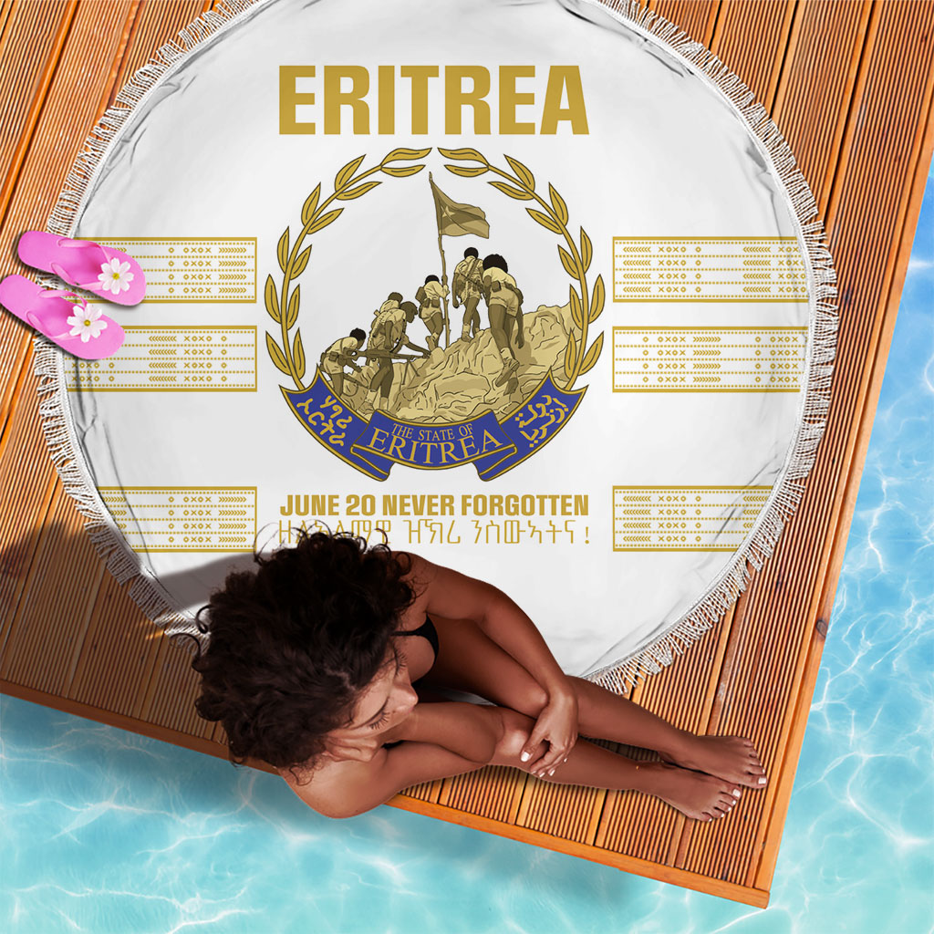Eritrea Martyrs Day June 20 Beach Blanket Never Forgotten Proud Eritrean Heritage White Version