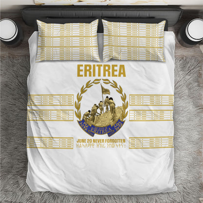 Eritrea Martyrs Day June 20 Bedding Set Never Forgotten Proud Eritrean Heritage White Version