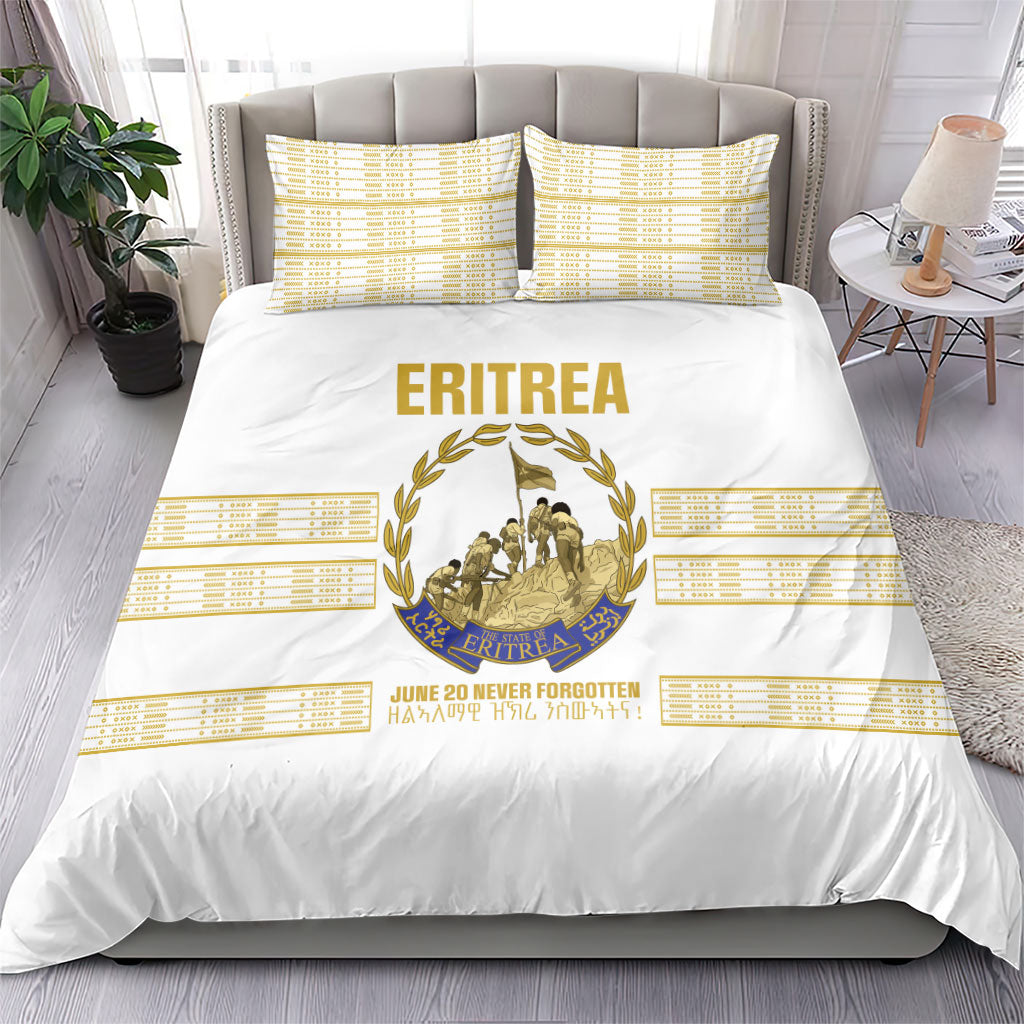 Eritrea Martyrs Day June 20 Bedding Set Never Forgotten Proud Eritrean Heritage White Version