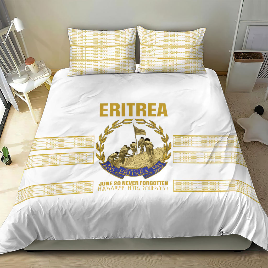 Eritrea Martyrs Day June 20 Bedding Set Never Forgotten Proud Eritrean Heritage White Version