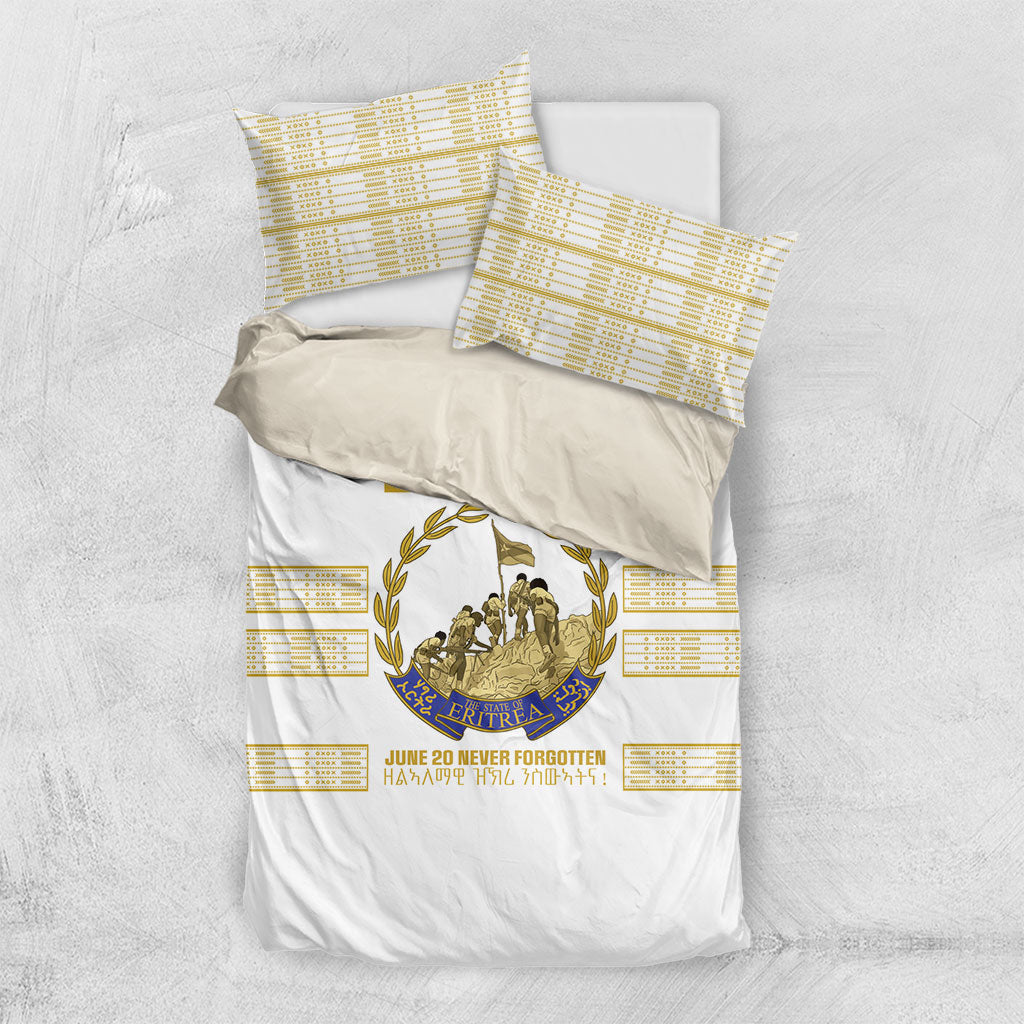 Eritrea Martyrs Day June 20 Bedding Set Never Forgotten Proud Eritrean Heritage White Version