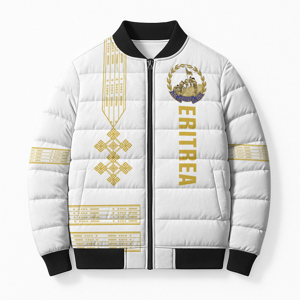 Eritrea Martyrs Day June 20 Bomber Puffer Jacket Never Forgotten Proud Eritrean Heritage White Version