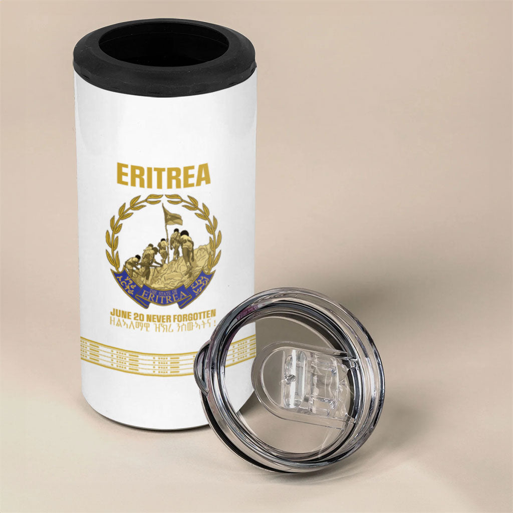 Eritrea Martyrs Day June 20 4 in 1 Can Cooler Tumbler Never Forgotten Proud Eritrean Heritage White Version