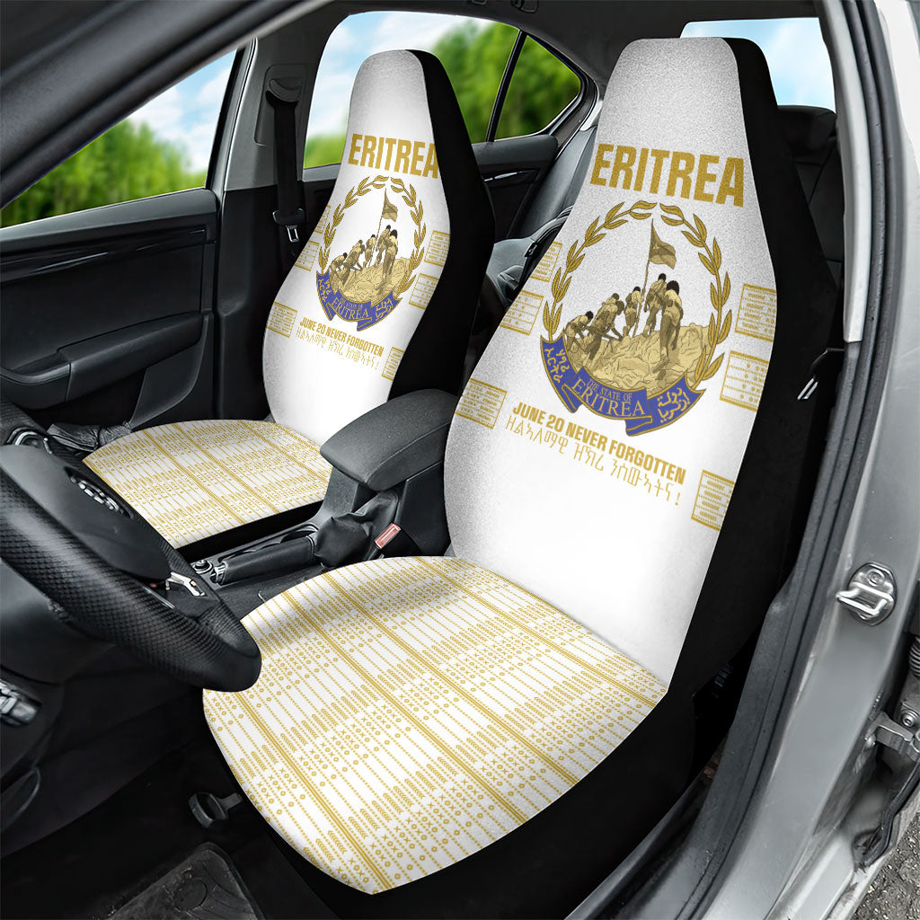 Eritrea Martyrs Day June 20 Car Seat Cover Never Forgotten Proud Eritrean Heritage White Version