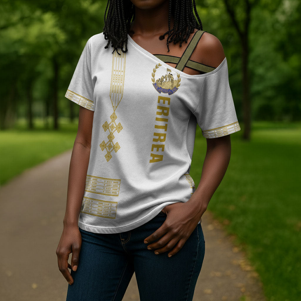 Eritrea Martyrs Day June 20 Cross Shoulder Shirt Never Forgotten Proud Eritrean Heritage White Version