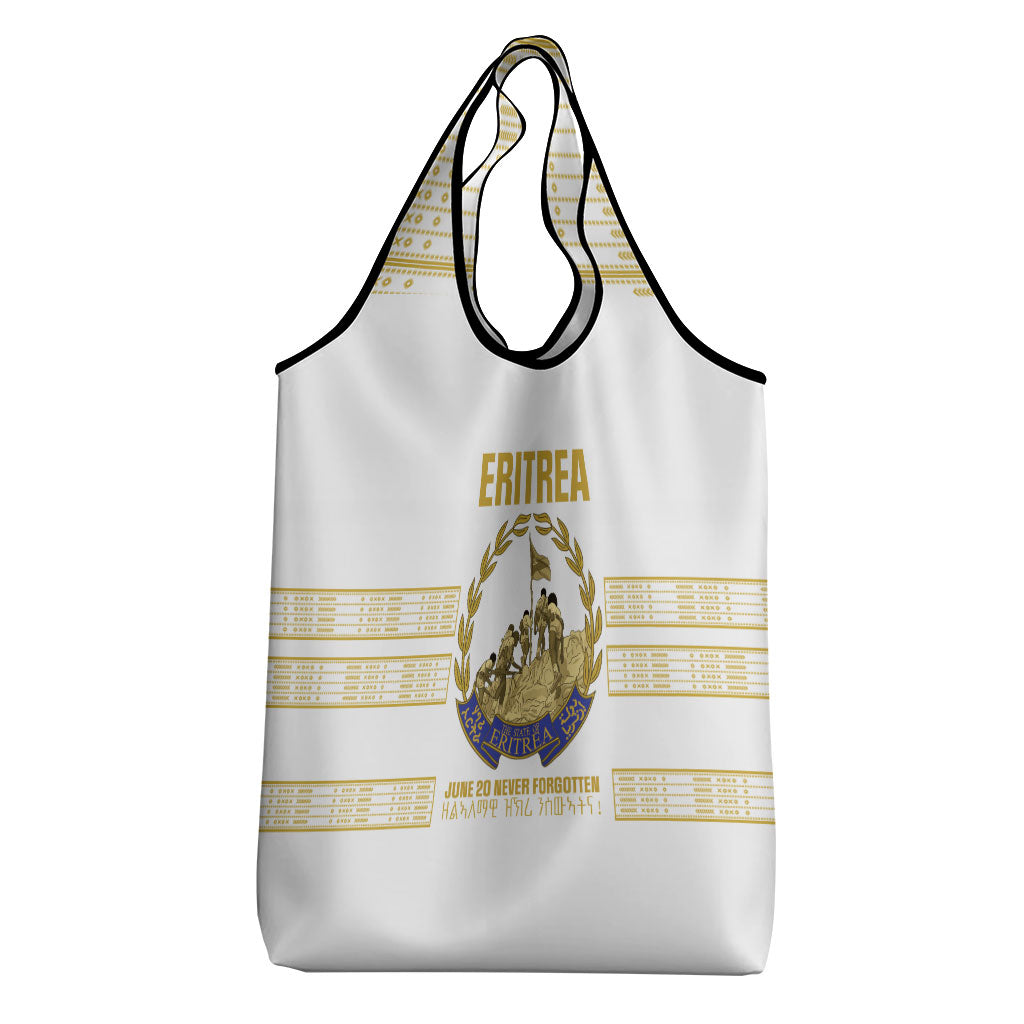 Eritrea Martyrs Day June 20 Grocery Bag Never Forgotten Proud Eritrean Heritage White Version
